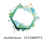 ESG and ECO friendly community with hexagon shows by the green environmental its suit to add words inside about ESG - Environmental, Social, and Governance vector illustration graphic EPS 10