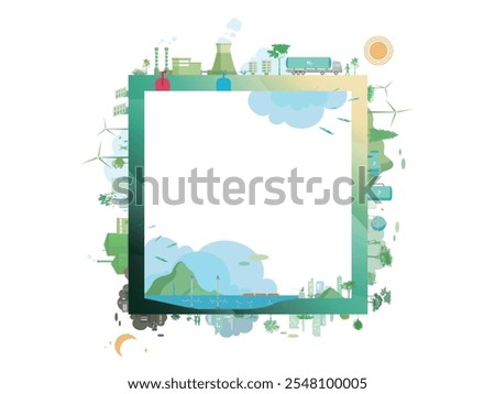 ESG and ECO friendly community square frame shows the important of sustainable energy  vector illustration graphic EPS 10