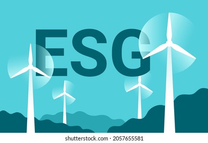 ESG - Environmental, Social And Corporate Governance Banner. Collective Conscientiousness For Social And Environmental Factors.