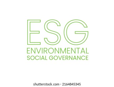 ESG - environmental, social and corporate governance business logo symbol sign. Green linear style esg company label banner design element. Environmentally sustainable growth and development concept.