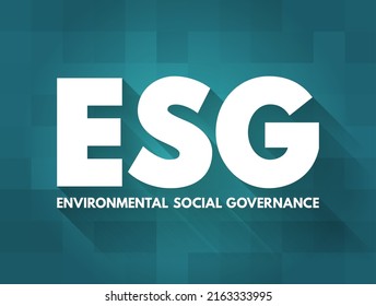 Esg Environmental Social Governance Acronym Evaluation Stock Vector ...