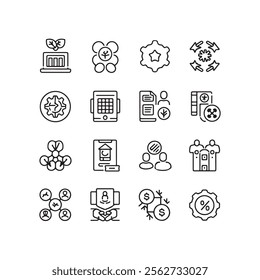 ESG, Environmental, Social, and Governance line editable icons set.