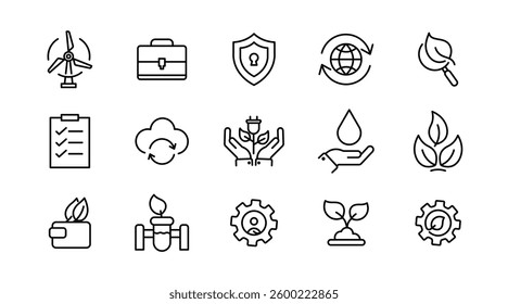 ESG, Environmental Social Governance line icon set. Ecology, human rights, sustainability, diversity, net zero, climate crisis, recycle, outline icon collection. UI thin outline icon pack