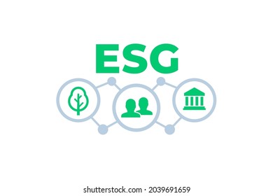 ESG, Environmental, social governance vector art