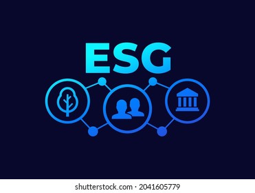 ESG, Environmental, Social Governance Vector Design