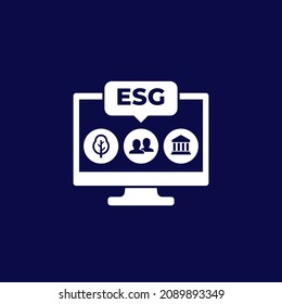 ESG, Environmental, social governance vector icon for web