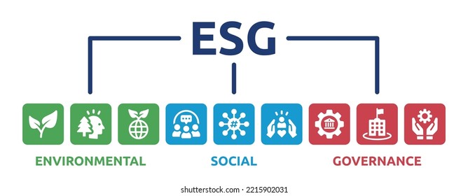 ESG for Environmental Social Governance vector icon illustration.