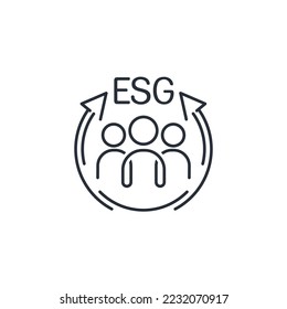 ESG Environmental Social Governance. Vector linear icon isolated on white background.