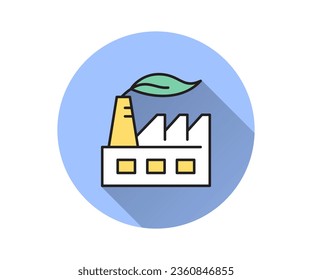 Icono plano ESG. Ilustración simple con sombra larga para diseño gráfico y web.