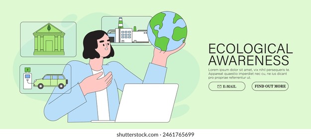 esg, renovable, energía, verde, medio ambiente, negocios, cambio, Vector, ilustración, ecología, gobernanza, planeta, clima, alternativa, energía, sostenibilidad, manos, brazo, sostener, eco, responsable, manufa