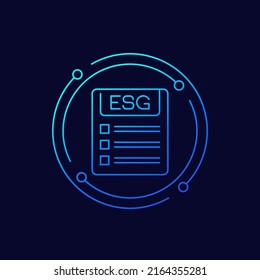 ESG icon with a checklist, linear design