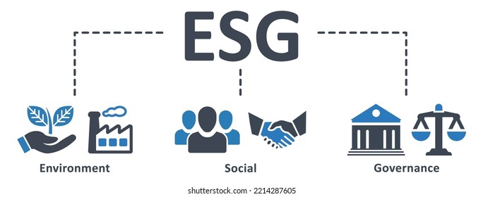 ESG icon - vector illustration . Environment, Social, Governance, corporate, sustainability, performance, ecology, infographic, template, presentation, concept, banner, pictogram, icon set, icons .