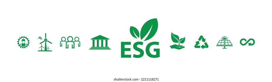 esg icons on white background