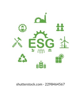 iconos de esg en fondo blanco