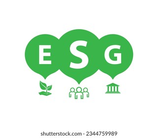 esg icons on white background