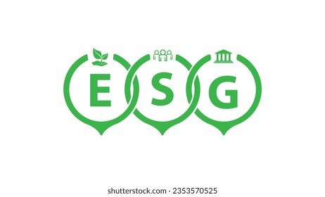 esg icons on white background