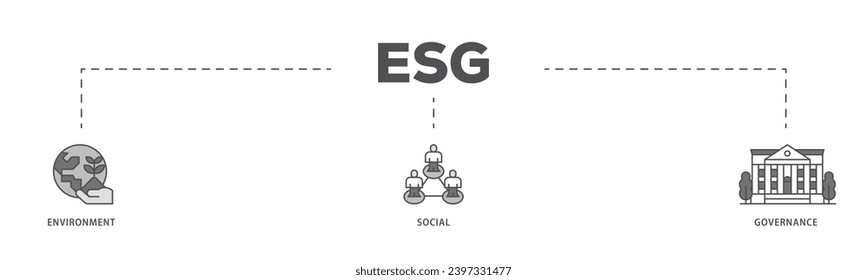 ESG infographic icon flow process which consists of investment screen ing icon live stroke and easy to edit