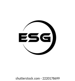 ESG letter logo design in illustration. Vector logo, calligraphy designs for logo, Poster, Invitation, etc.