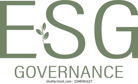 ESG lettering in simple font for ecology banner. Letter ESG governance. Vector illustration