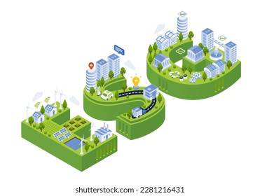 ESG Sustainability Environmental Isometric Illustration