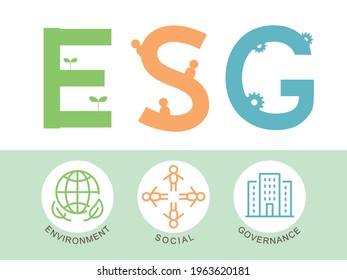 ESG Vector Infographic. Environment, Social, Governance.