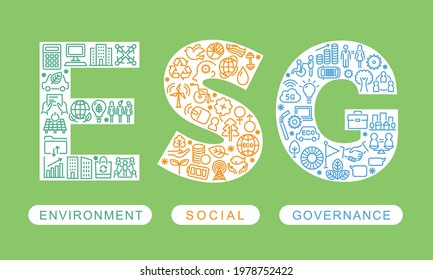 ESG vector logo design. Environment Social Governance.