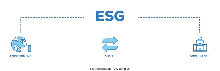 ESG web banner icon vector illustration concept consists of investment screen ing icon live stroke and easy to edit