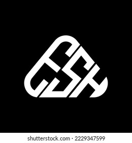 ESH Brief Logo kreatives Design mit Vektorgrafik, ESH einfaches und modernes Logo in runder Dreiecksform.