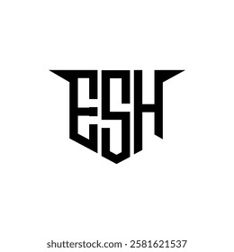 ESH letter logo design with white background in illustrator, vector logo modern alphabet font overlap style, calligraphy designs for logo, Poster, Invitation, etc.