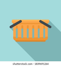 Eshop basket icon. Flat illustration of eshop basket vector icon for web design