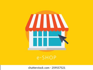 e-shop concept flat icon