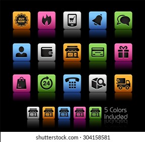 E-Shop Icons // ColorBox Series ---- The Vector file includes 5 color versions for each icon in different layers --