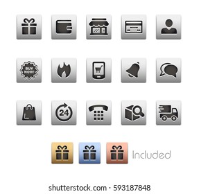 E-Shop Icons - The vector file includes 4 color versions for each icon in different layers.