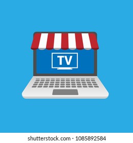 eshop laptop with tv icon