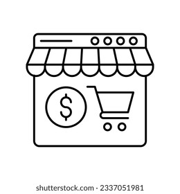 Eshop Outline Vector Icon that can easily edit or modify

