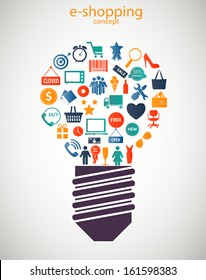 e-shopping concept  icons vector illustration