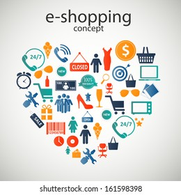 e-shopping concept  icons vector illustration
