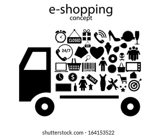 e-shopping concept  icons vector illustration