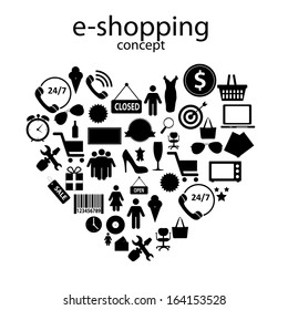 e-shopping concept  icons vector illustration
