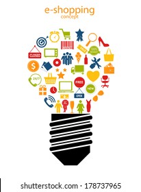 e-shopping concept  icons vector illustration