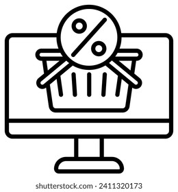 E-shopping Extravaganza icon line vector illustration