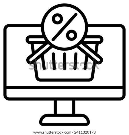 E-shopping Extravaganza icon line vector illustration