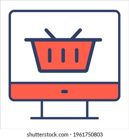 icono de línea plana e-shopping ilustración moderna	