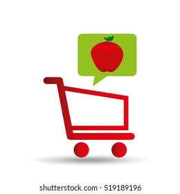 e-shopping fresh apple fruit design vector illustration eps 10