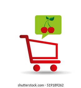 e-shopping fresh cherry fruit design vector illustration eps 10