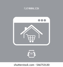E-shopping and house delivery - Vector icon for computer website or application