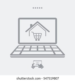 E-shopping and house delivery - Vector icon for computer website or application