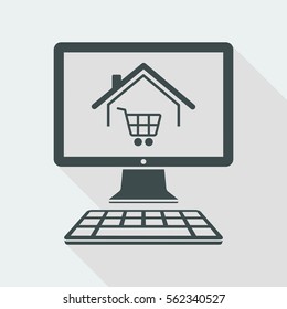E-shopping and house delivery - Vector icon for computer website or application