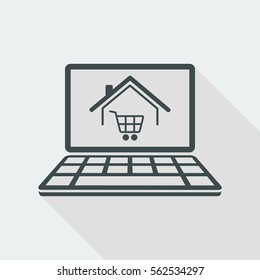 E-shopping and house delivery - Vector icon for computer website or application