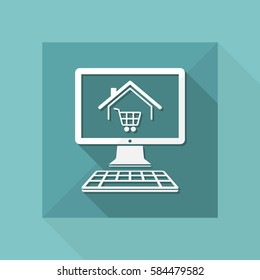 E-shopping and house delivery - Vector icon for computer website or application